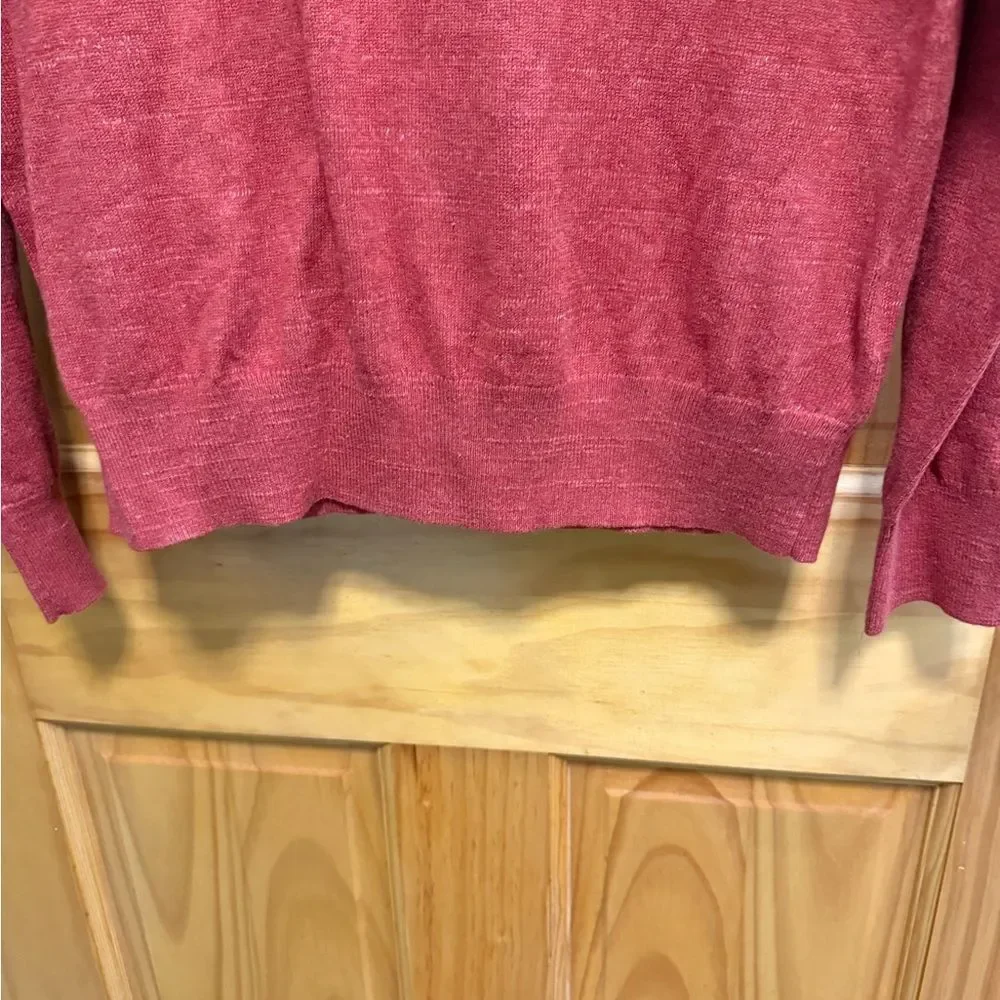 J. Crew Men's quarter Zip Sweater in copper red color